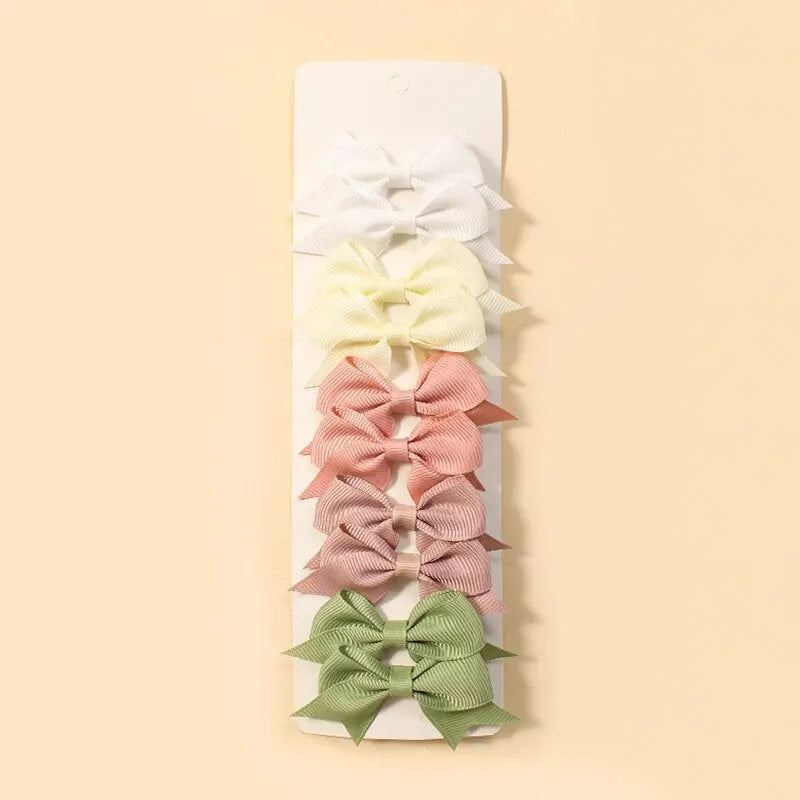 10Pcs Cute Bows Baby Hair Clips for Baby Girl