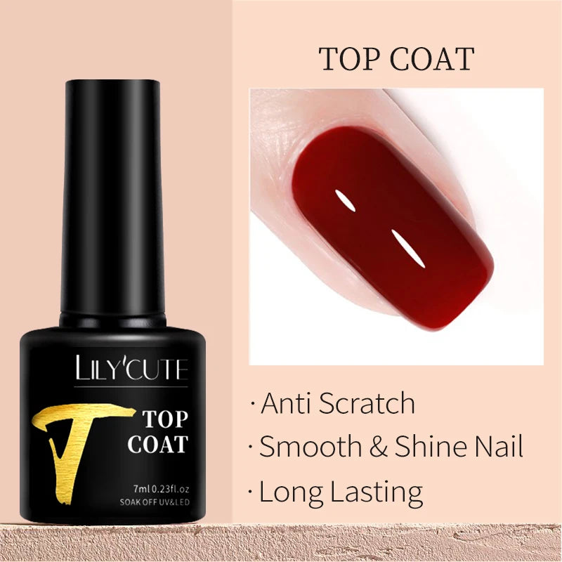 LILYCUTE Nude Crystal Rubber Base Gel Nail Polish