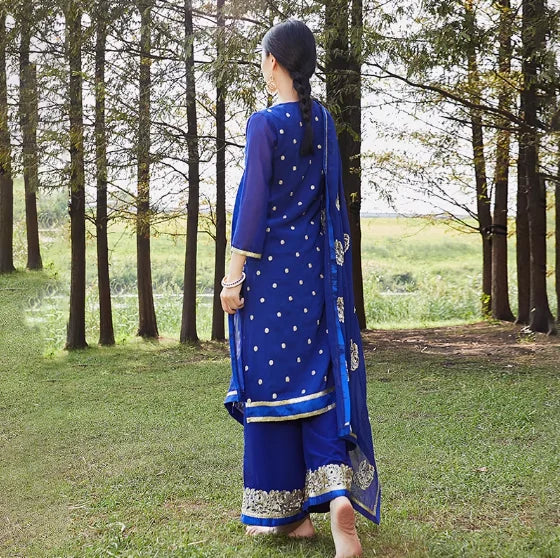Women's Ethnic Dance Costume Sari Next  Chabi Three Piece Set