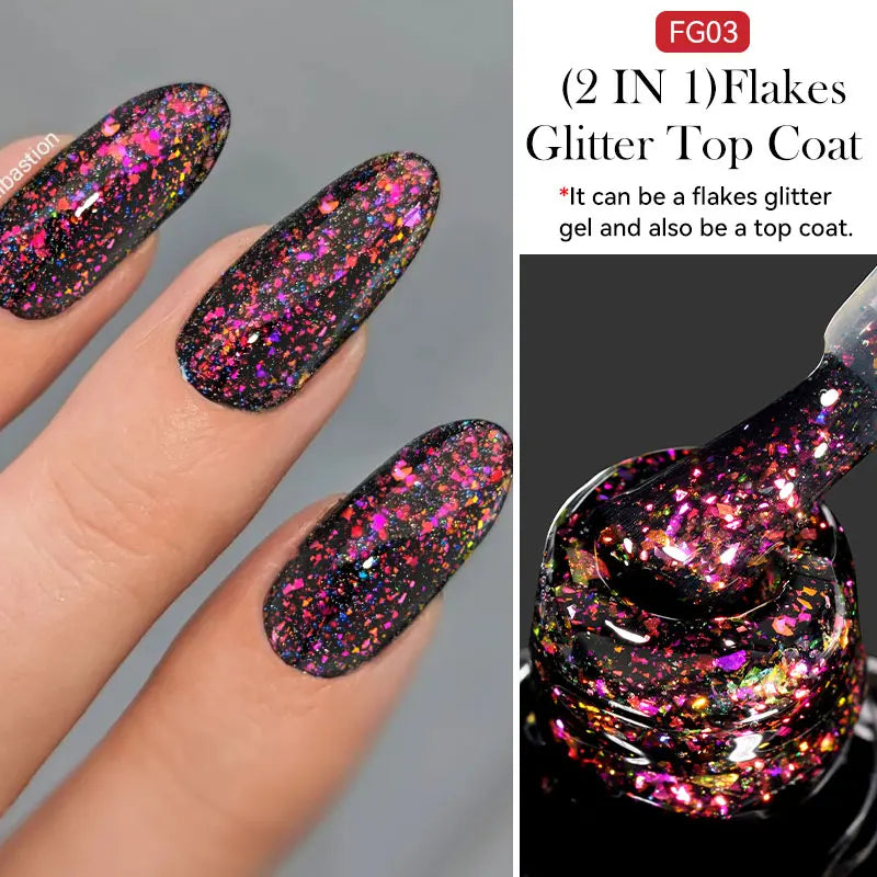 LILYCUTE Nude Crystal Rubber Base Gel Nail Polish
