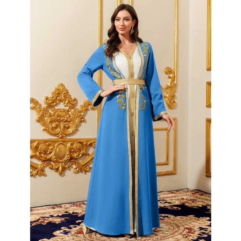 Muslim Sets Women Party Dresses , Kaftan Vestidos 2 Piece Suit