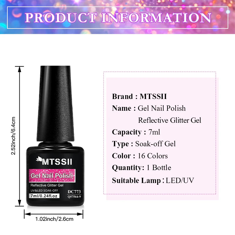Gold Sliver Reflective Nail Gel Polish