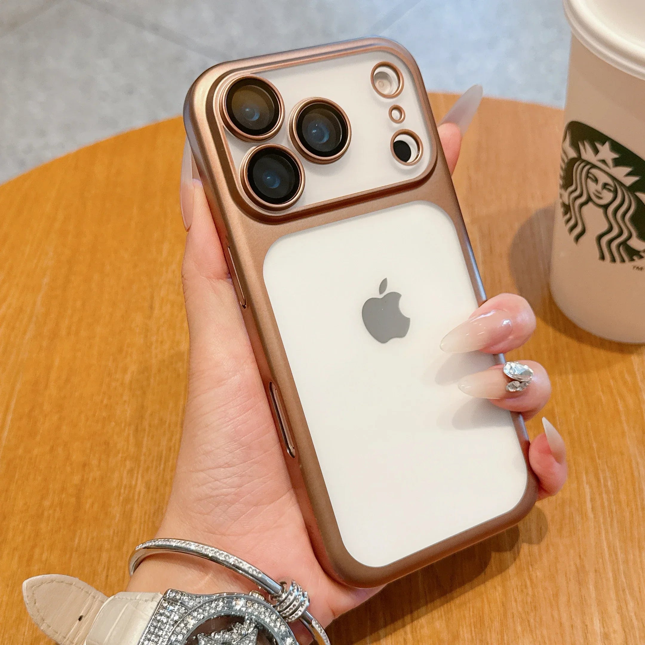 Phone Case For iPhone Air 17 Pro Max 16 15 14 Plating Frame Lens Glass