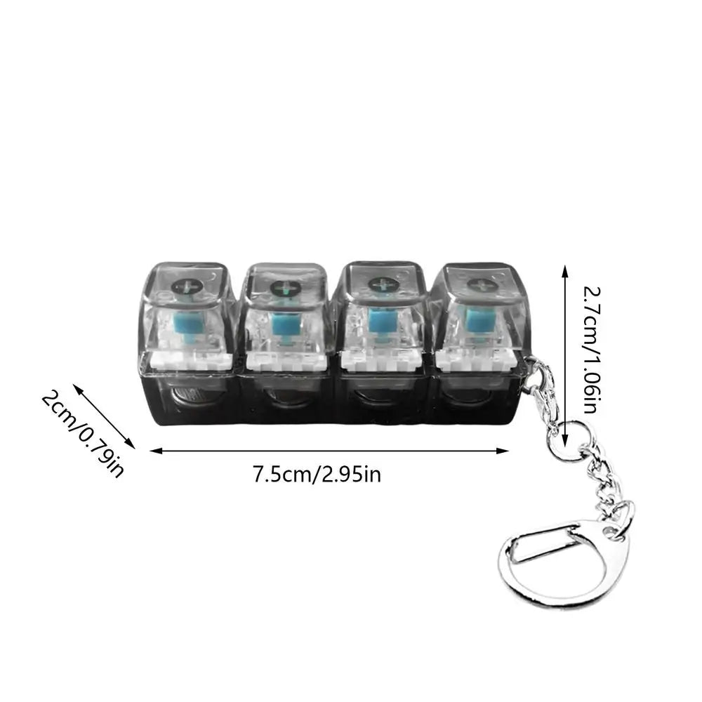 Keyboard Fidget Keychain with Colorful Lighting