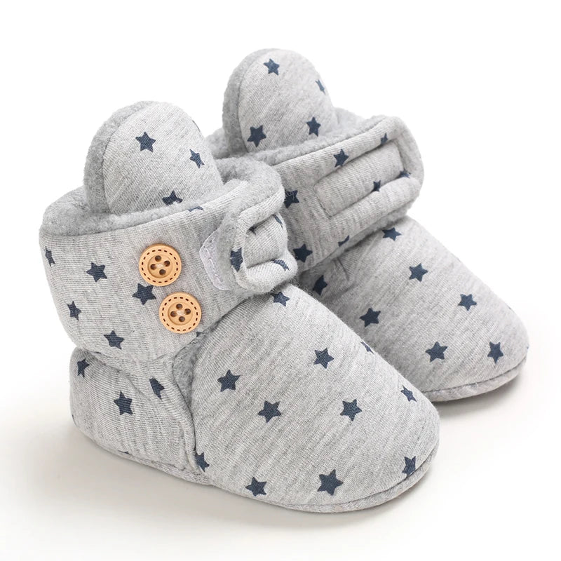 Autumn and Winter 0-1 Year Old Colorful Love Cotton Shoes