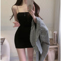 Women's Summer Solid Color Spaghetti Strap Sundress