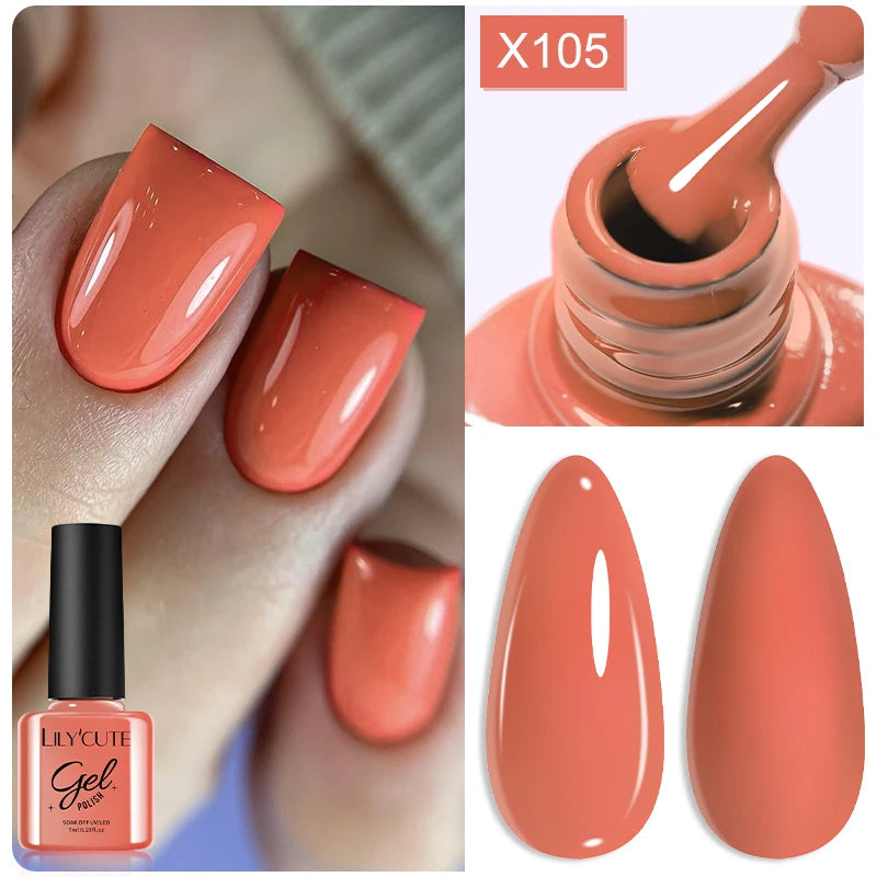 Brown Red Purple Nail Gel Polish Coffee Color Series