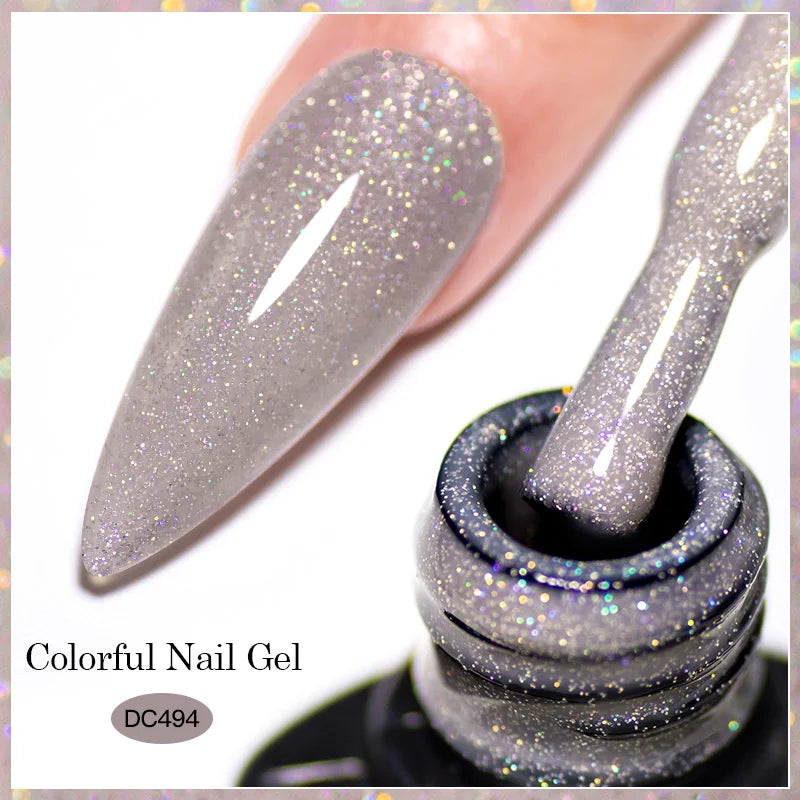 Gold Sliver Reflective Nail Gel Polish