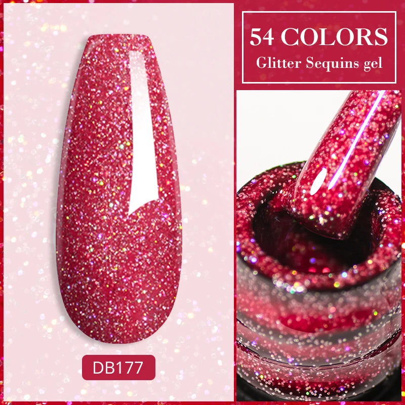 Gold Sliver Reflective Nail Gel Polish