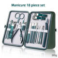 Ouriner 6-18Pcs Portable Manicure Sets Pedicure Kits Bright Black Nail Clipper set