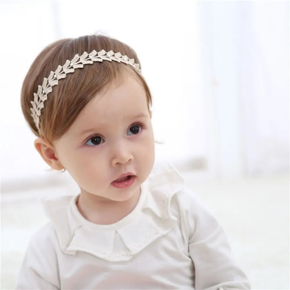 Cute Lace Headband Soft Newborn Elastic Turban  Princess Gold Hairband