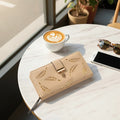 Elegant Women's Wallet With Hollowed-Out Leaf Design