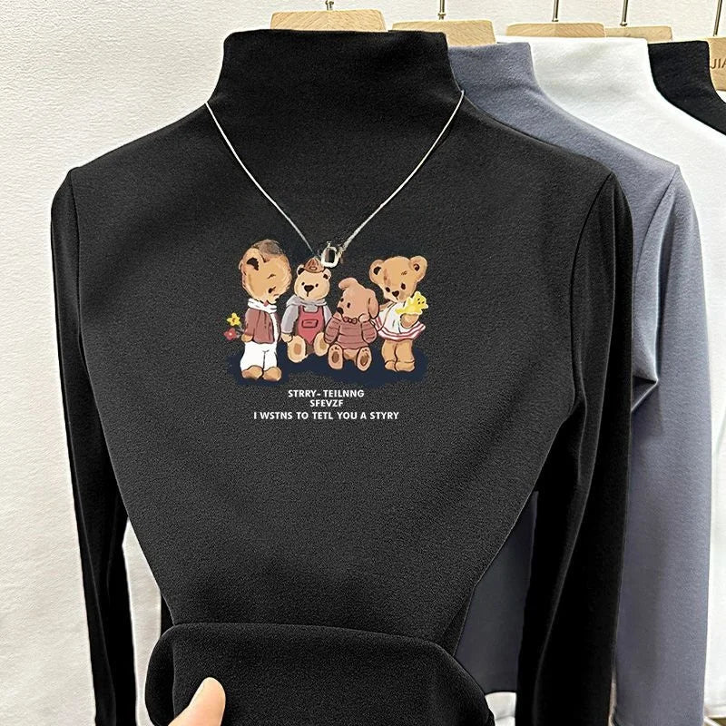 Gray Double-Sided Cashmere Base Shirt Women's Slim Fit with 100% cotton