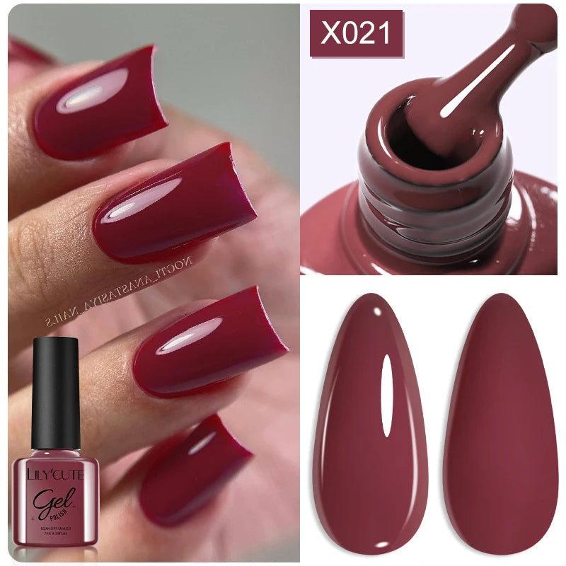 Brown Red Purple Nail Gel Polish Coffee Color Series