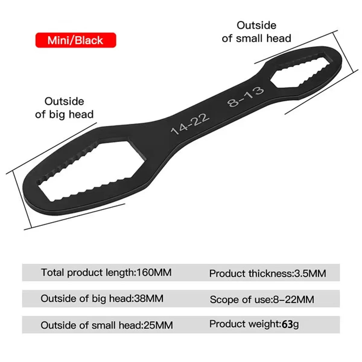 3-17mm 8-22mm Universal Torx Wrench Board