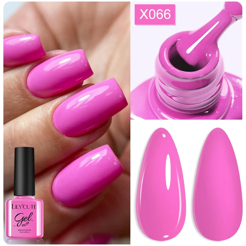 LILYCUTE Nude Crystal Rubber Base Gel Nail Polish