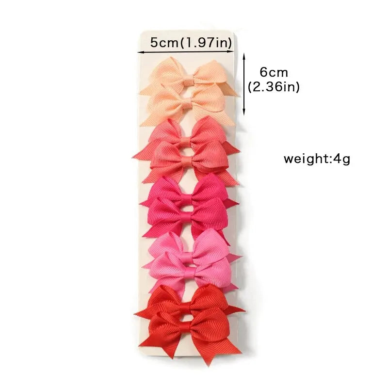 10Pcs Cute Bows Baby Hair Clips for Baby Girl