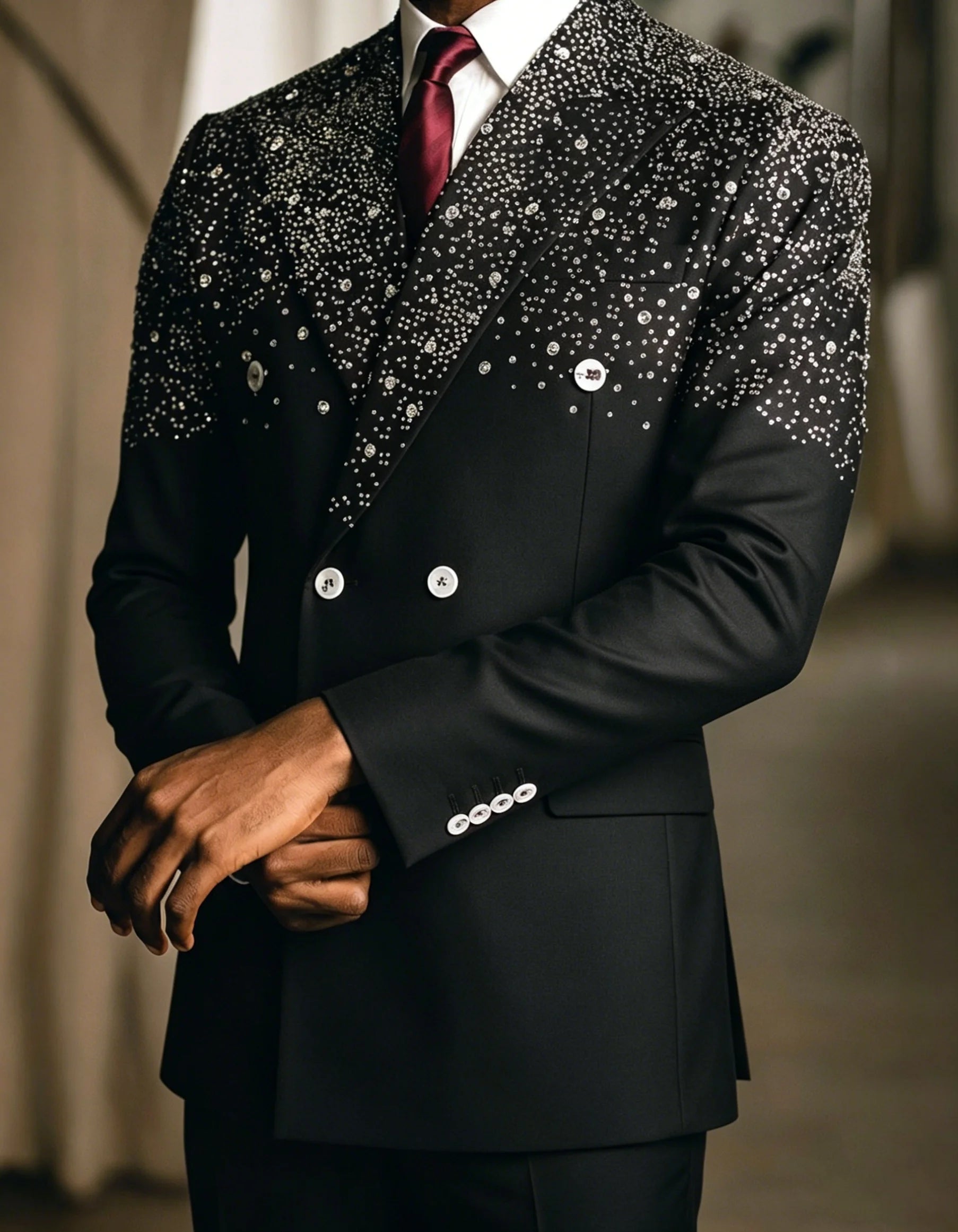 2 Pcs Jacket Pants Modern Hot Fix Wedding Suits