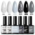 1/6Pcs Grey White Color Nail Gel Polish