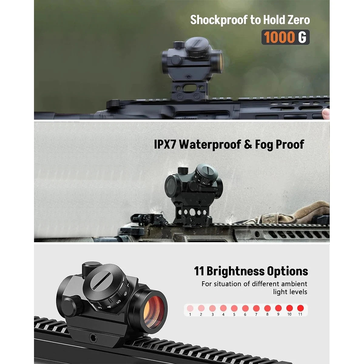 Red Dot Sight 1x25mm Reflex Sight Waterproof & Shockproof