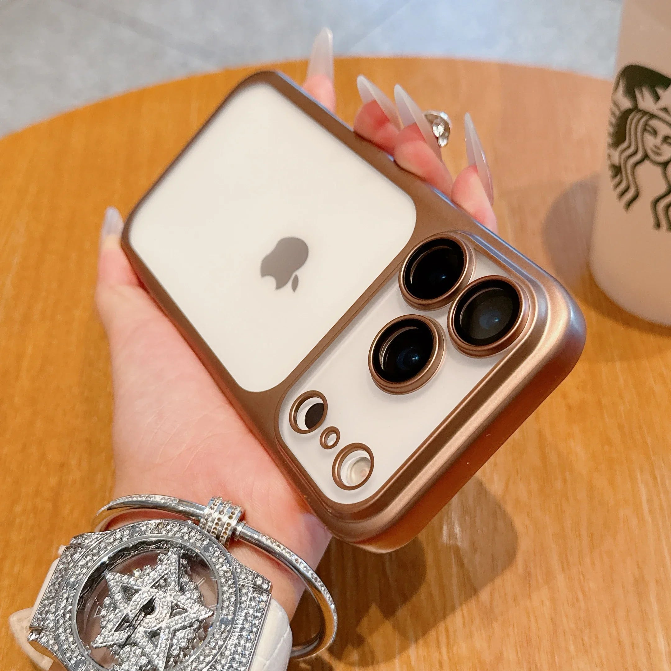 Phone Case For iPhone Air 17 Pro Max 16 15 14 Plating Frame Lens Glass