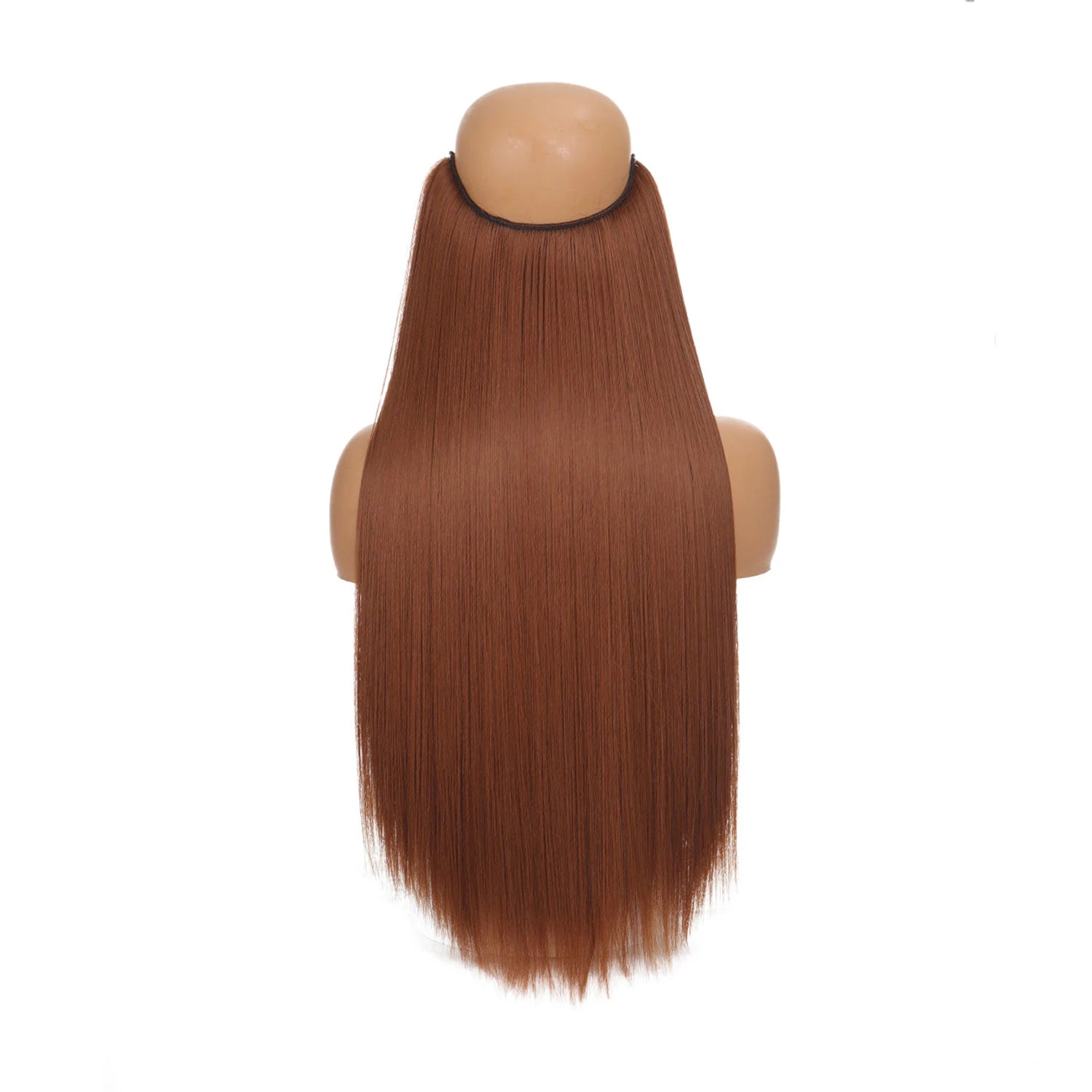 No Clip In Hair Extensions Fish Line Straight Curly Wig