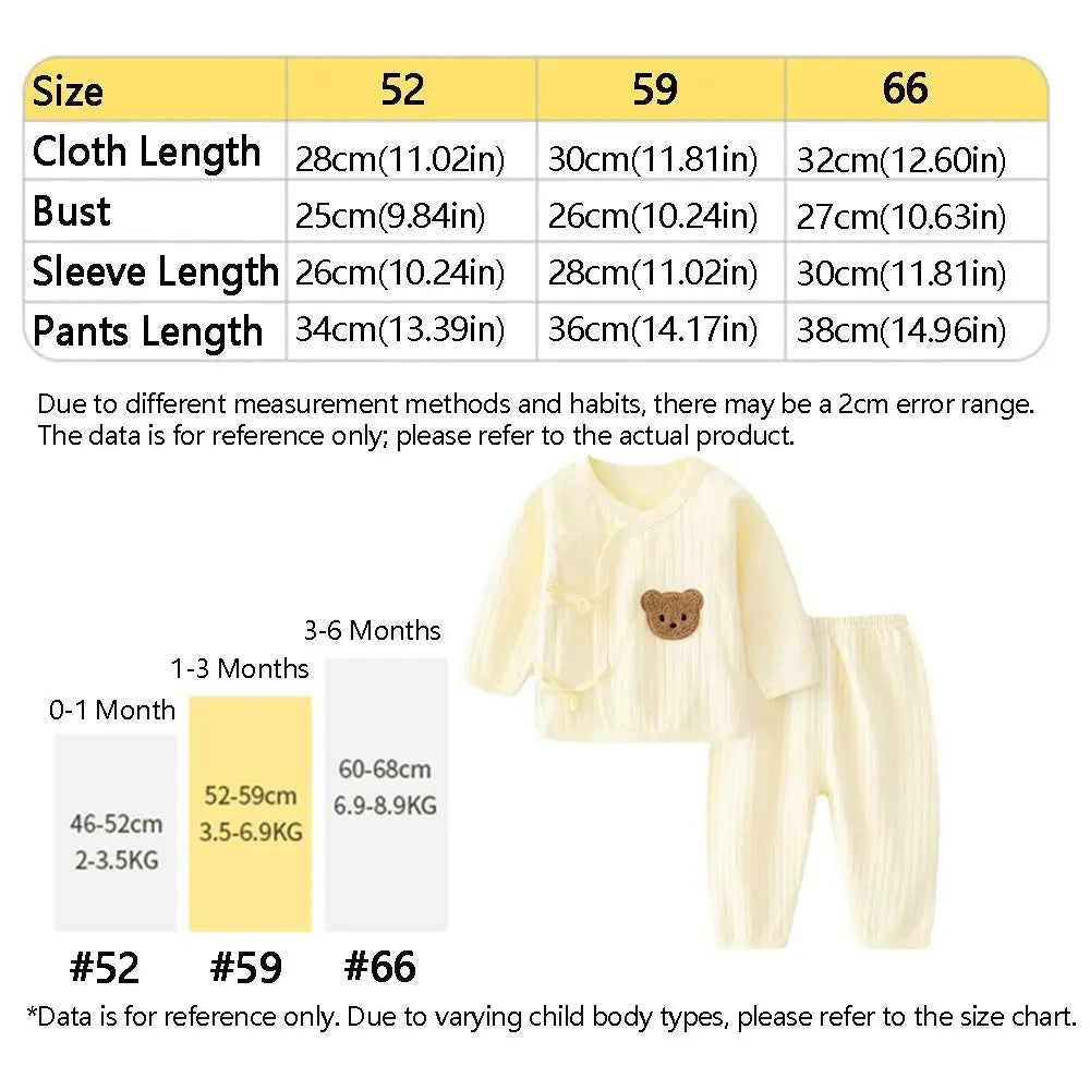 2Pcs/set Cartoon Bear Baby Cardigans Sets Soft Cotton 0-6 Months