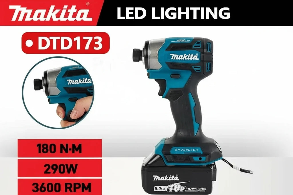 Makita DTD173 1800RPM Cordless Impact Driver 180N.m Brushless Motor Electric Drill Wood/Bolt/T-Mode For Makita Battery