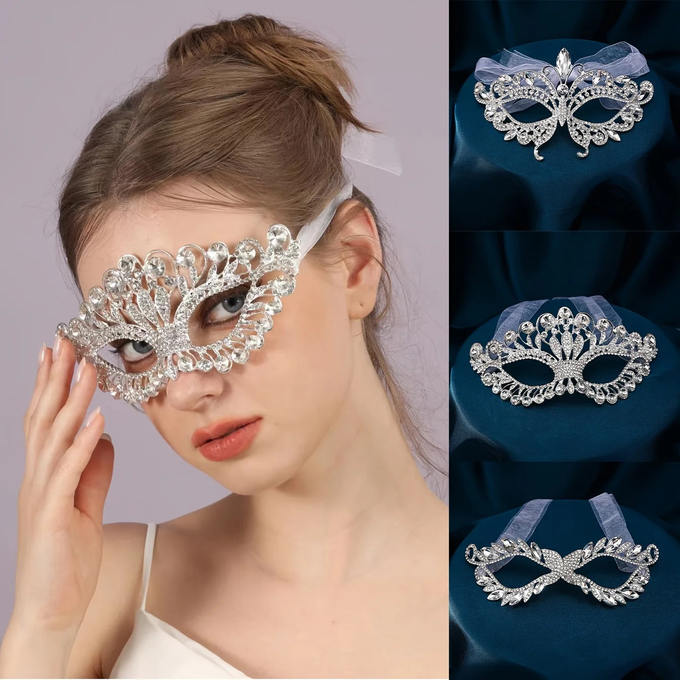 Fashion Crystal Rhinestone Bridal Mask For Women