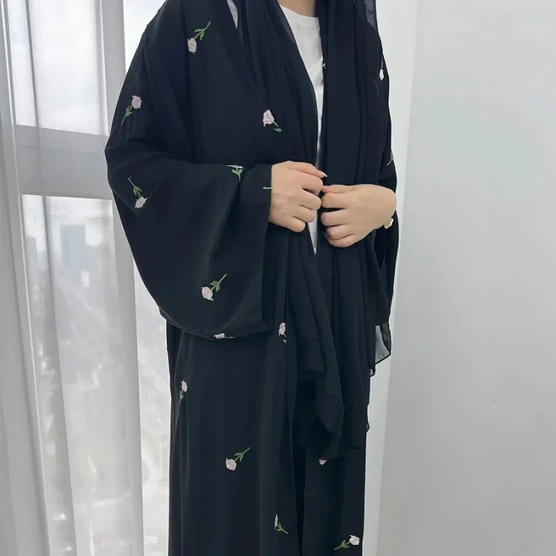 Chiffon Black Abaya for Women