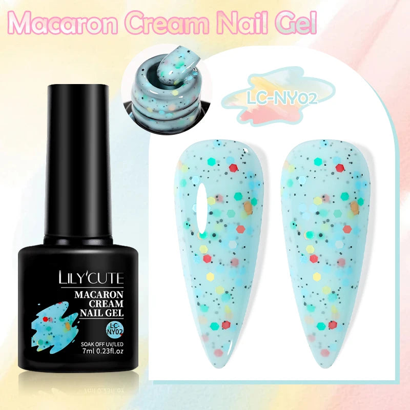 LILYCUTE 7ml Macaron Cream Gel Nail Polish