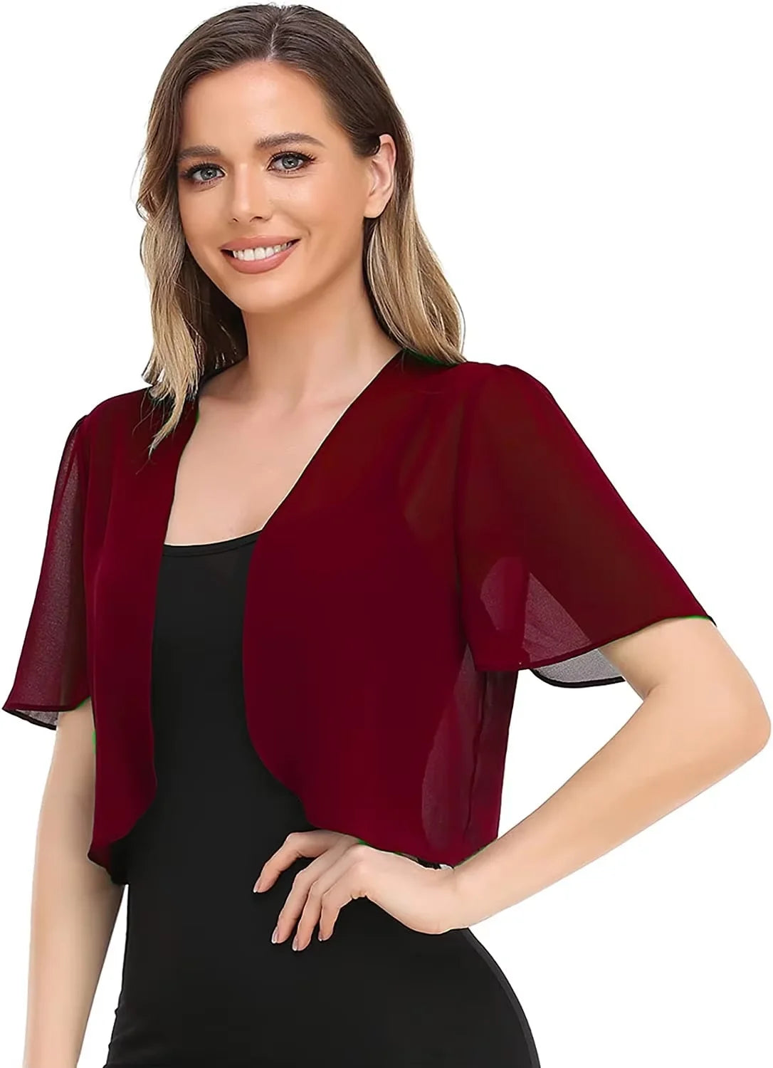 Summer new chiffon short-sleeved cardigan jacket