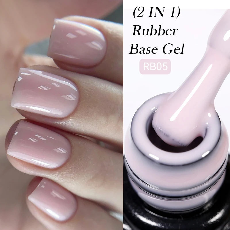 LILYCUTE Nude Crystal Rubber Base Gel Nail Polish