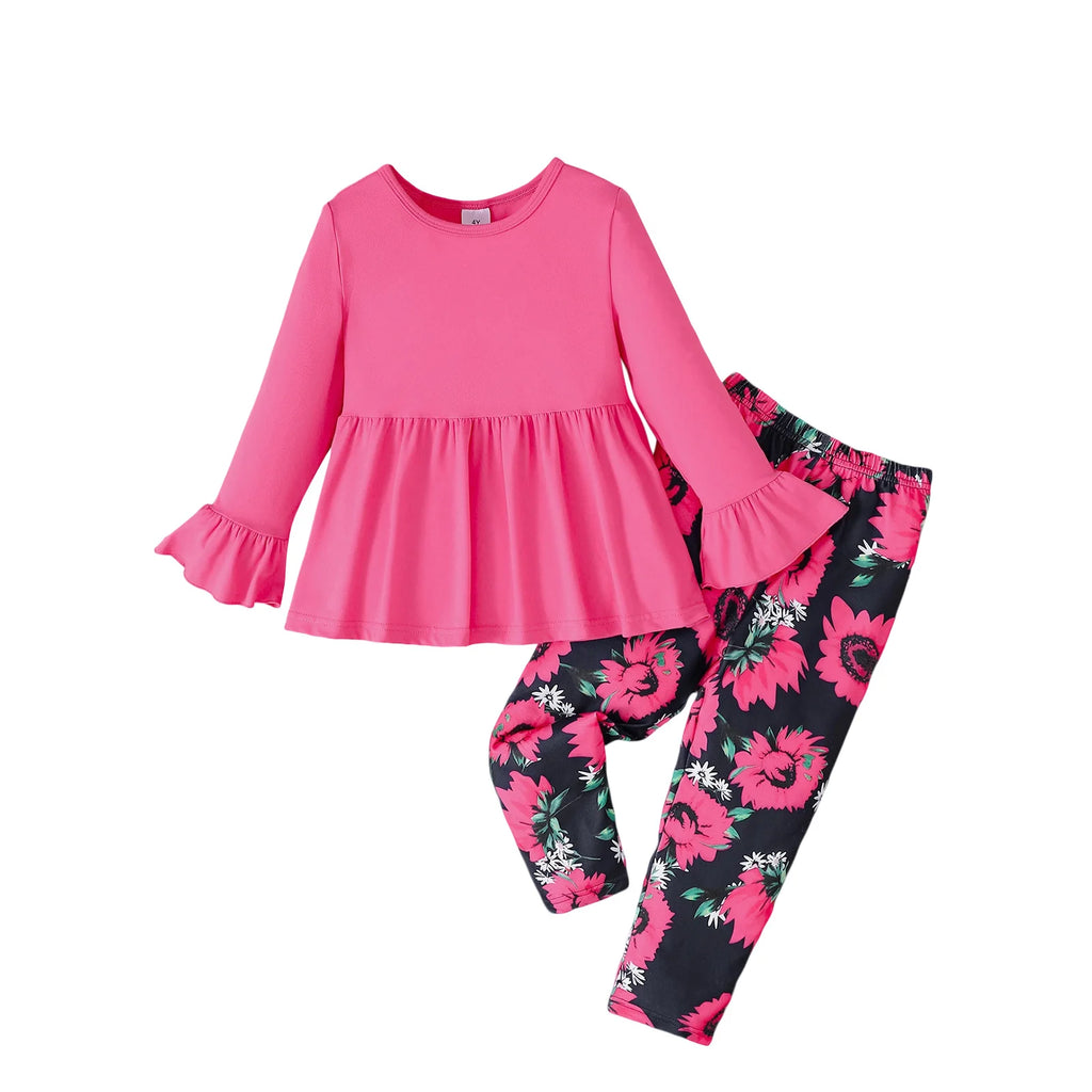 2-Piece Autumn Ensemble with Long Sleeve Dress
