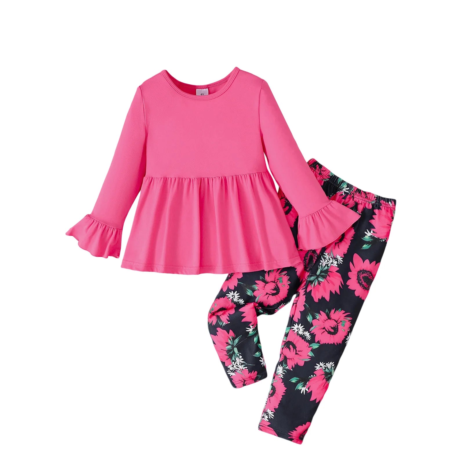 2-Piece Autumn Ensemble with Long Sleeve Dress
