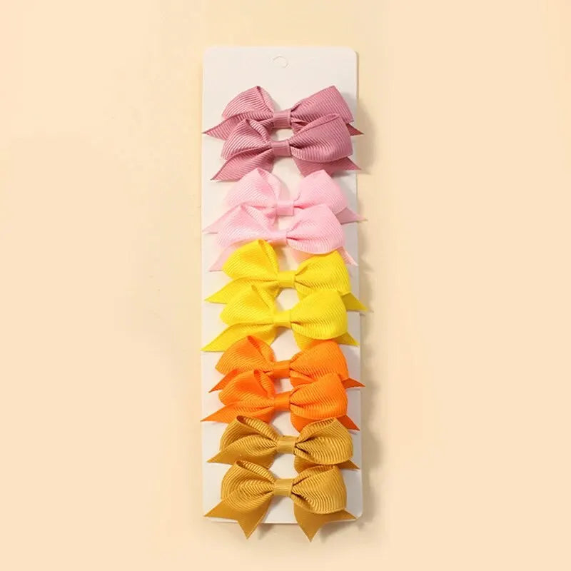 10Pcs Cute Bows Baby Hair Clips for Baby Girl
