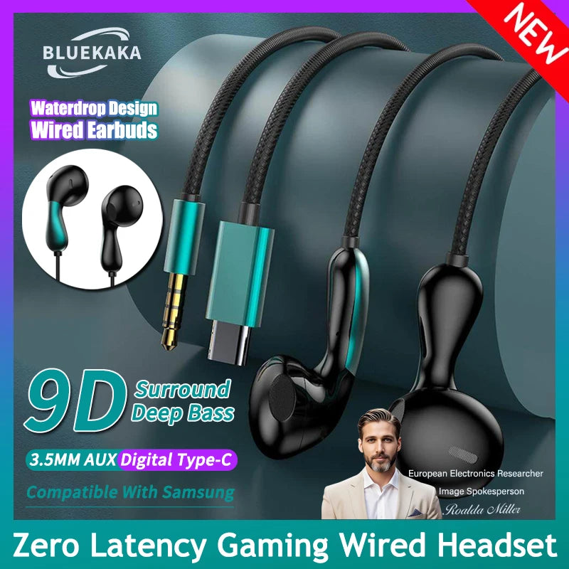 9DHIFI Heavy Bass Stereo Sport Music Wired Earphones