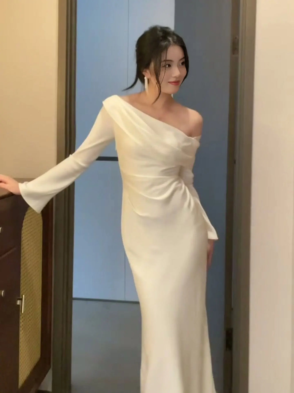 Elegant Satin Slip Dress for Engagement and Parties
