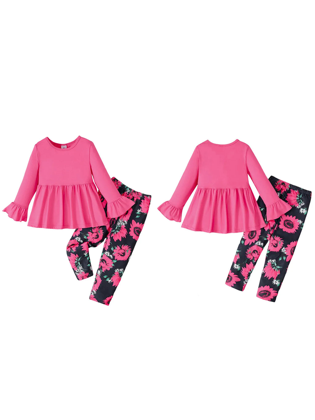 2-Piece Autumn Ensemble with Long Sleeve Dress