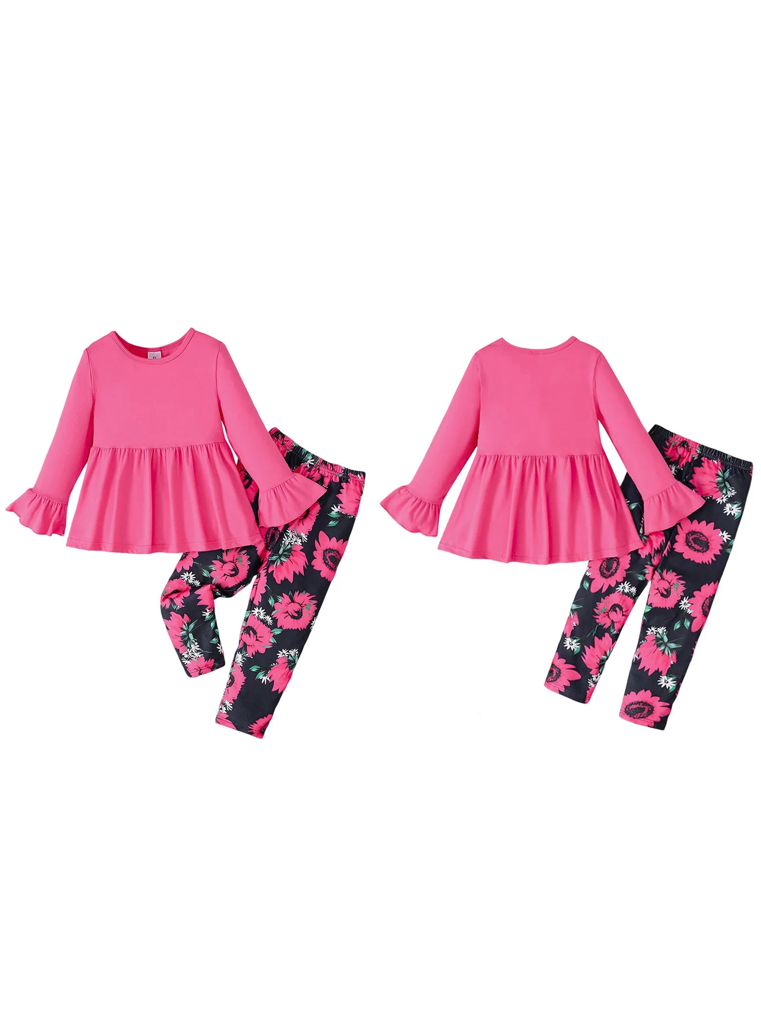 2-Piece Autumn Ensemble with Long Sleeve Dress