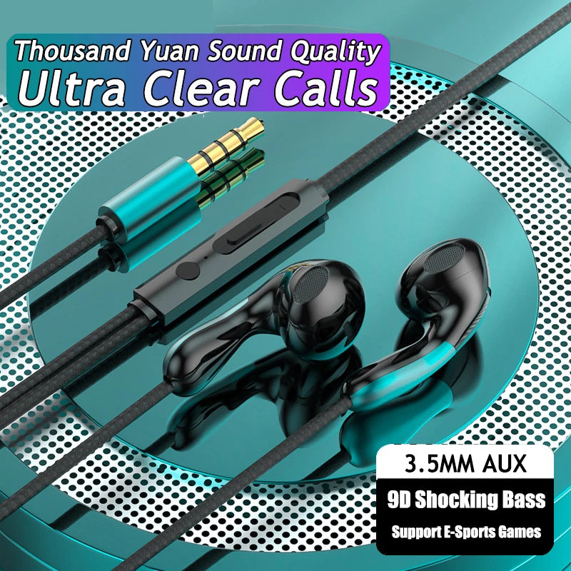 9DHIFI Heavy Bass Stereo Sport Music Wired Earphones