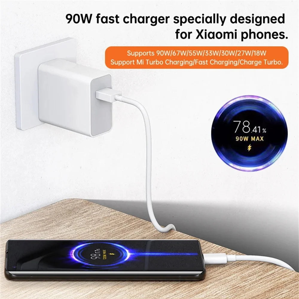 90W USB Fast Charging Adapter with Type C