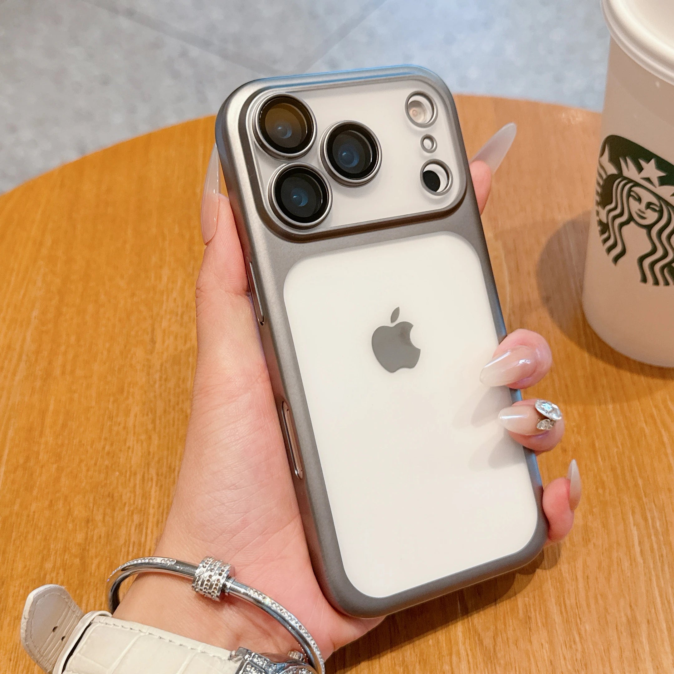 Phone Case For iPhone Air 17 Pro Max 16 15 14 Plating Frame Lens Glass