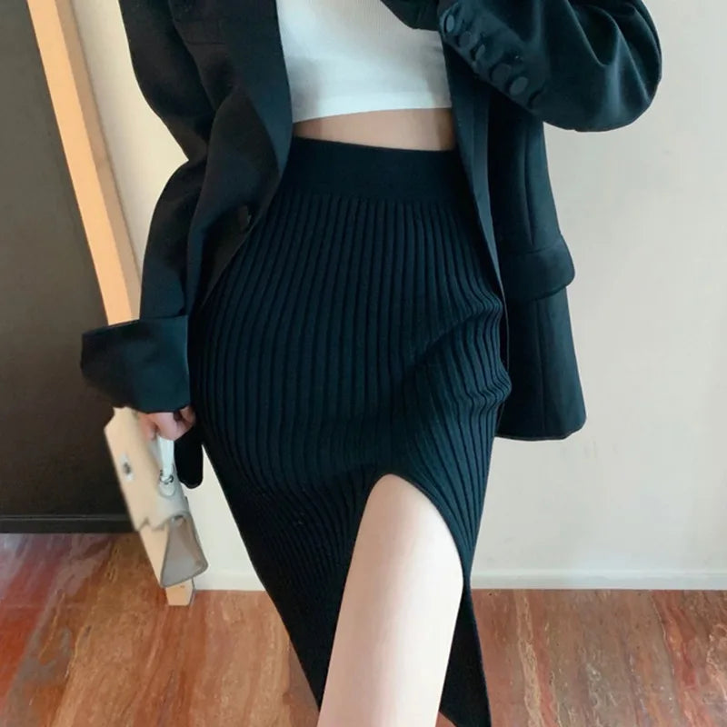 Hot Girl Knitted Elastic Dress