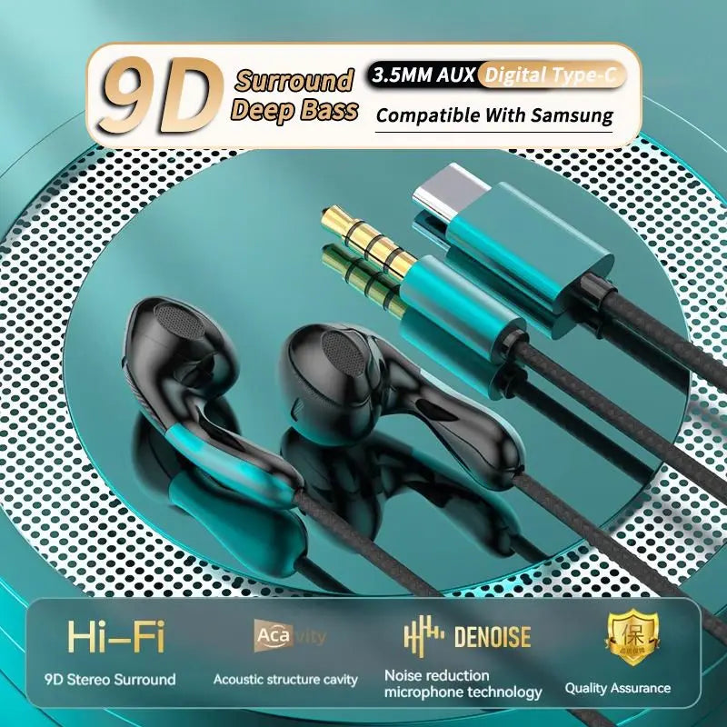 9DHIFI Heavy Bass Stereo Sport Music Wired Earphones