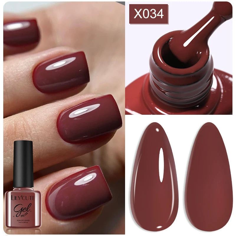 LILYCUTE 7ml Macaron Cream Gel Nail Polish