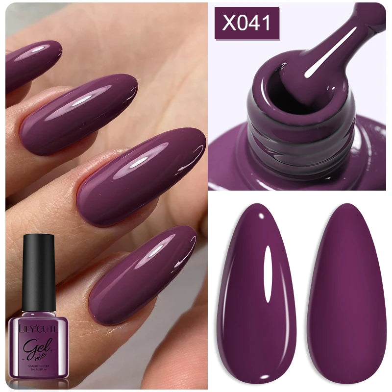 Brown Red Purple Nail Gel Polish Coffee Color Series