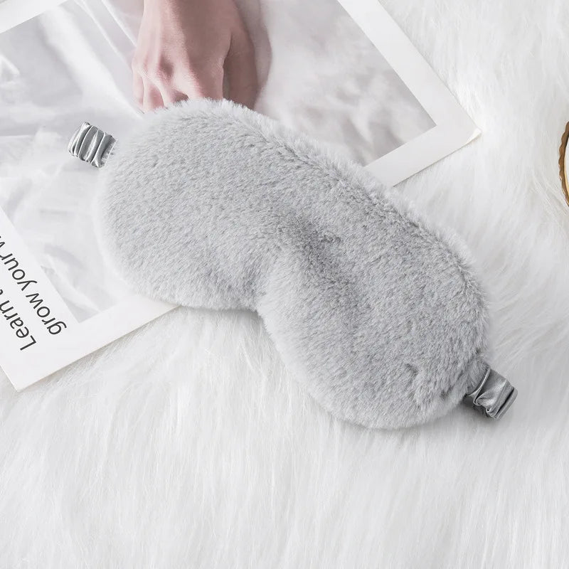 Cute Plush Imitation Rabbit Fur Sleep Eye Mask