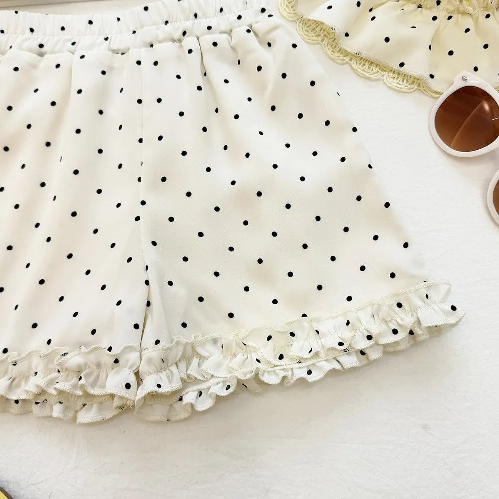 Sweet and Cute Solid Color Bow Girls Clothes