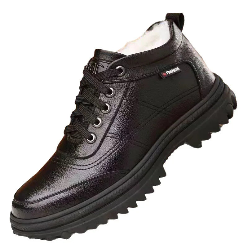 Men's Winter Thickened Warmth Casual Shoes,Leather Shoes